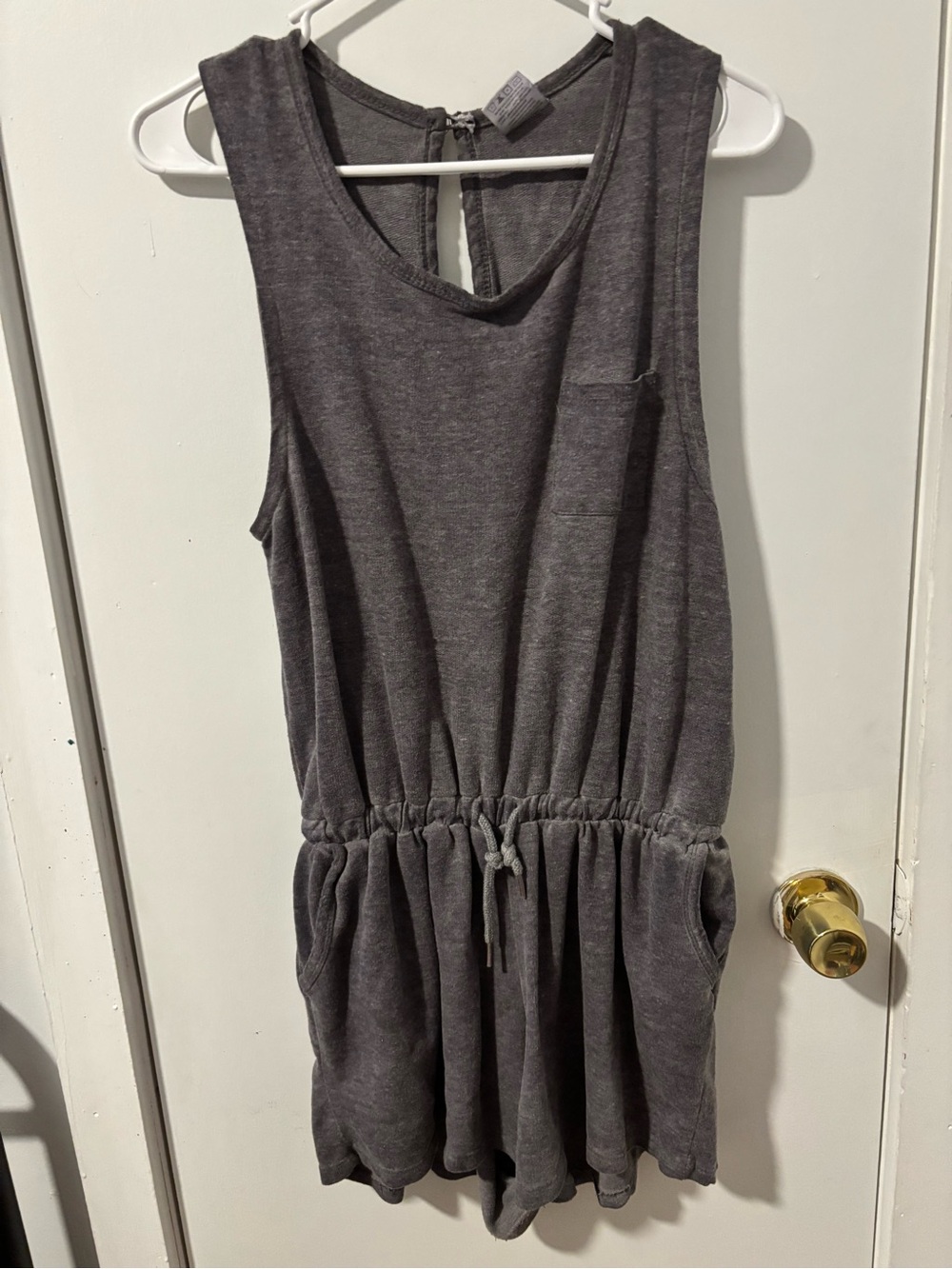 Exist Sleeveless Romper in Charcoal